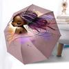CBlack Princess Automatic Opening/Closing Umbrella with Foldable Design and Iron Frame - Perfect for Outdoor Use, Festive Gifts, Travel, Dai
