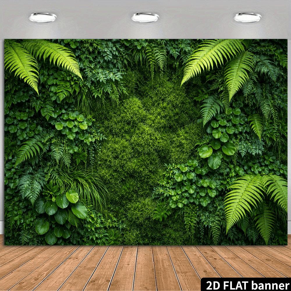 2D Ebene Grüne Pflanzenwand Thema Hintergrundtuch - Eklektische und Frische Szene Innen- und Außendekoration Natur Thema