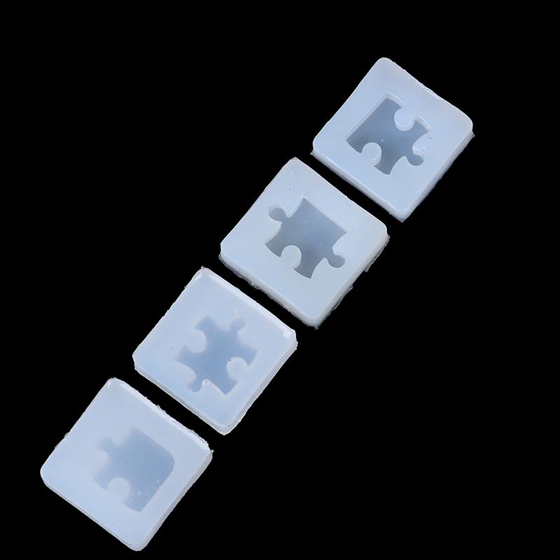 4Pcs/Set Silicone Puzzle Pendant Mold Diy Uv Resin Keyring Mould Jewelry Tool