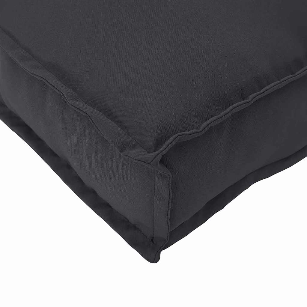 Cushions (2 Pcs) Black 40 X 40 X 8 Cm Oxford Fabric