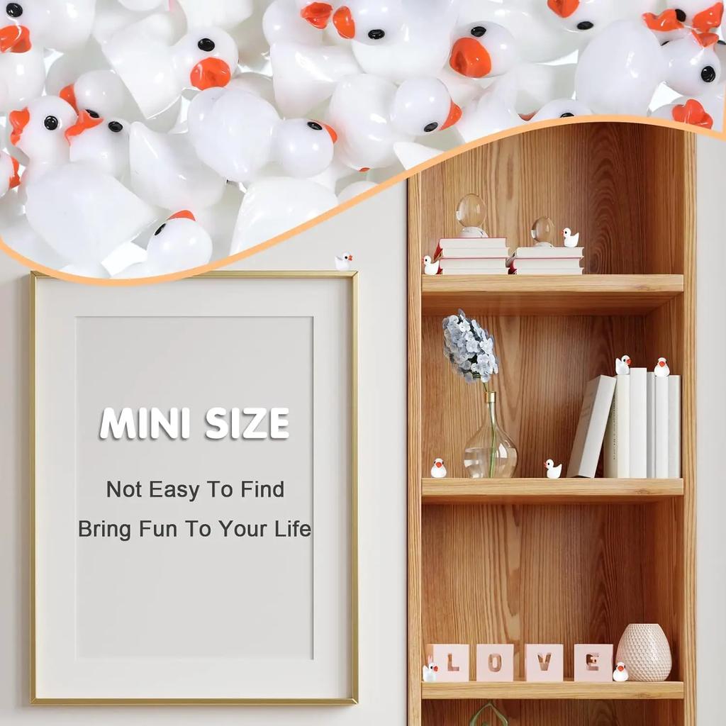 50/100 Pcs Diy Tiny Duck Figures Mini Resin Duck For Home Game Micro Landscape +Dollhouse Diy Aquarium Decoration