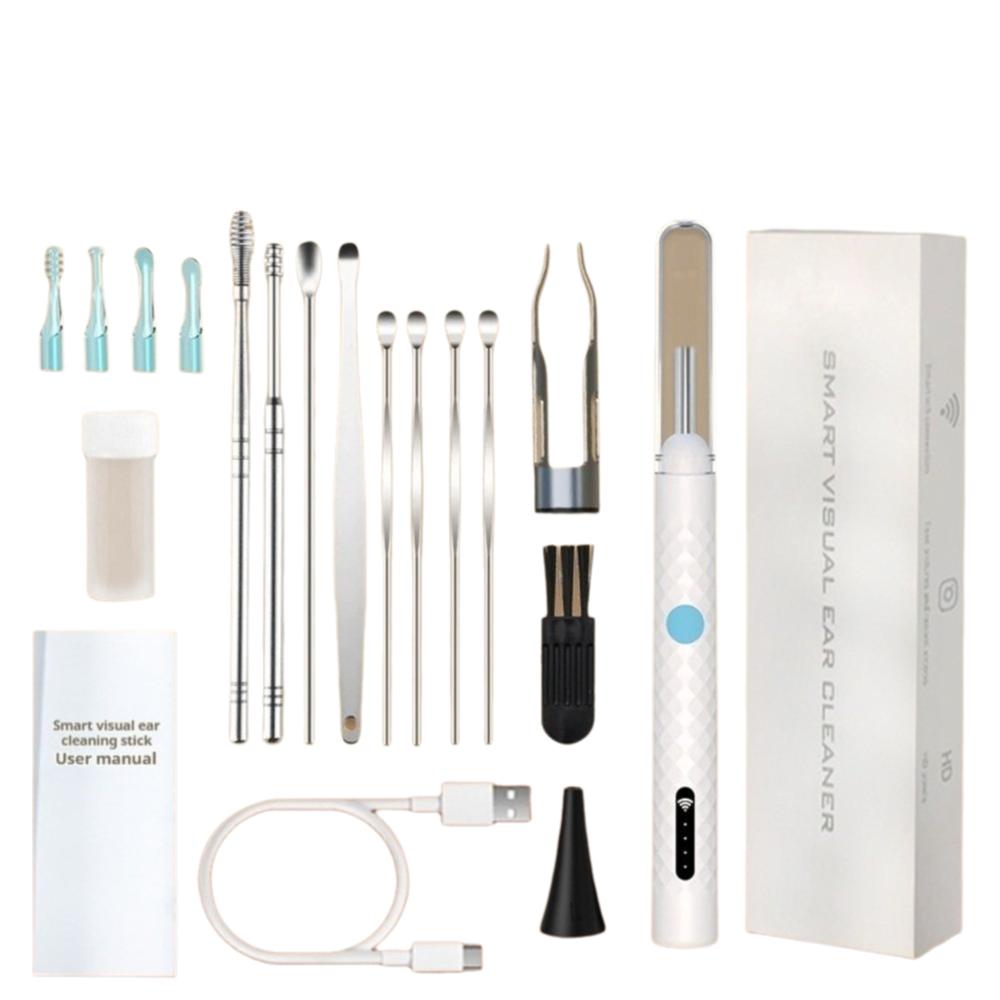 

Visual Ear Cleaner USB Charging Earpick Portable Ear Sticks Ear Cleaning Tool белый