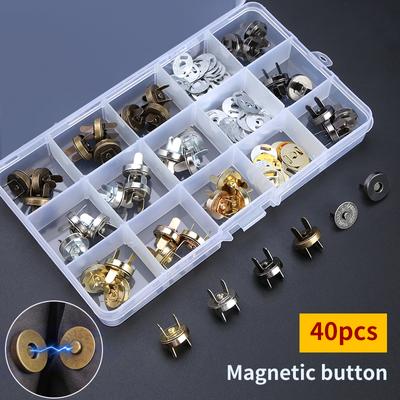 Einfach anzubringende 14mm Magnet-Druckknöpfe - 40er Set Mehrfarbig für Nähen und Basteln, Langlebige & Stilvolle Metallverschlüsse