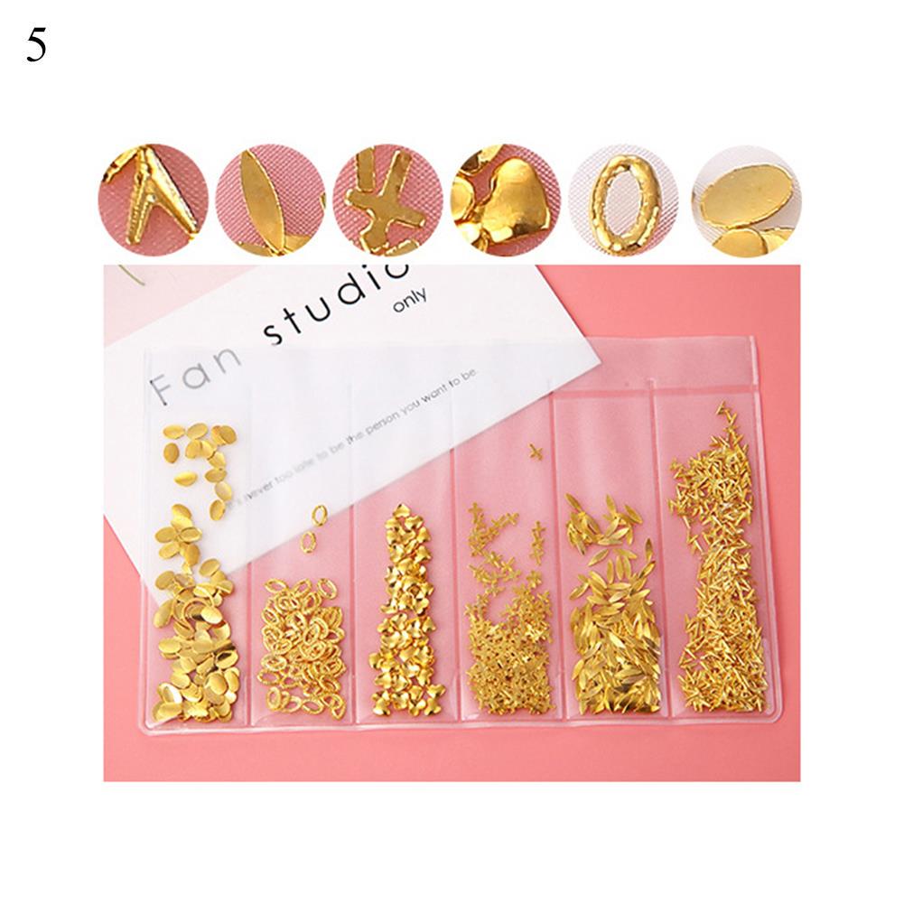Buy 1 Pack Nail Rivets Mixed 3D DIY Hollow Metal Frame Nail Art Decorations Gold Rivet Manicure