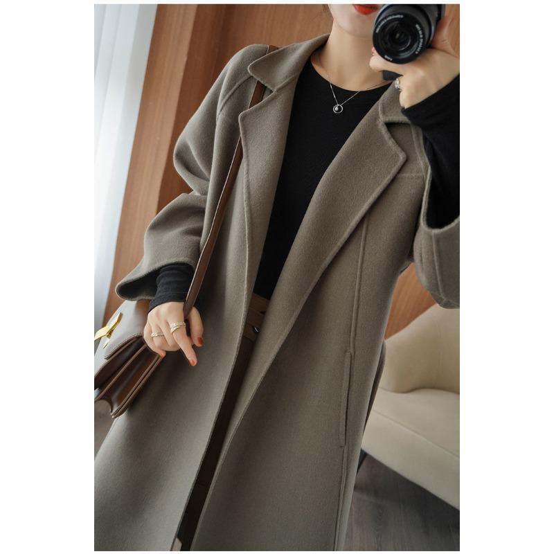 Abrigo de Forro Polar Doble Cara de Color Sólido Otoño Invierno para Mujer, Cárdigan Holgado Casual con Temperamento, Top