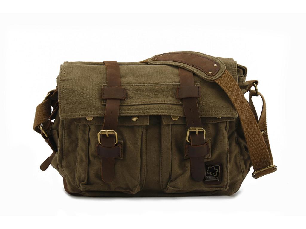 Men's Seven-Color Cotton Canvas Crossbody Bag - Student & Outdoor Casual Messenger Style