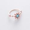 Korean New Exquisite Crystal Temperament Ring Sweet French Elegant Flower Opening Ring Female Jewelry