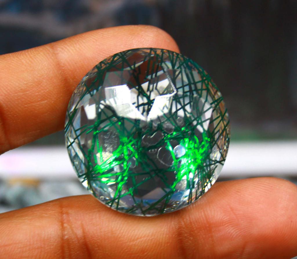 Unique Quality 112.55 Carat Round Shape Green Quartz Lab Created Certified Brazil Gemstone SN628