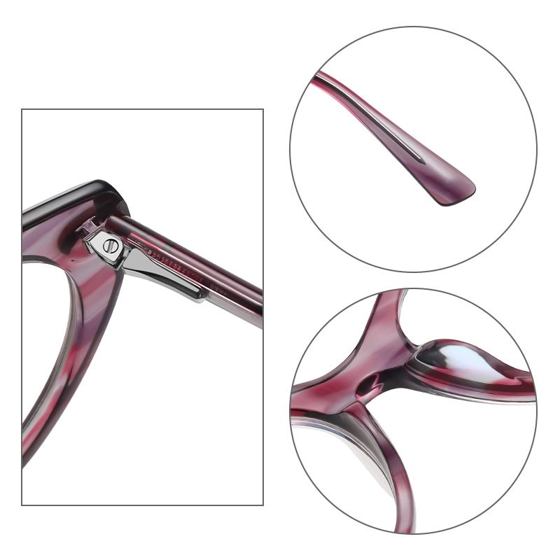 Blattrahmen, blaues Licht blockierende Katzenaugen-Korrekturbrille, Damen, Studentin, Myopie, photochrome Brille, 0 – 0,5 – 0,75 bis –6,0