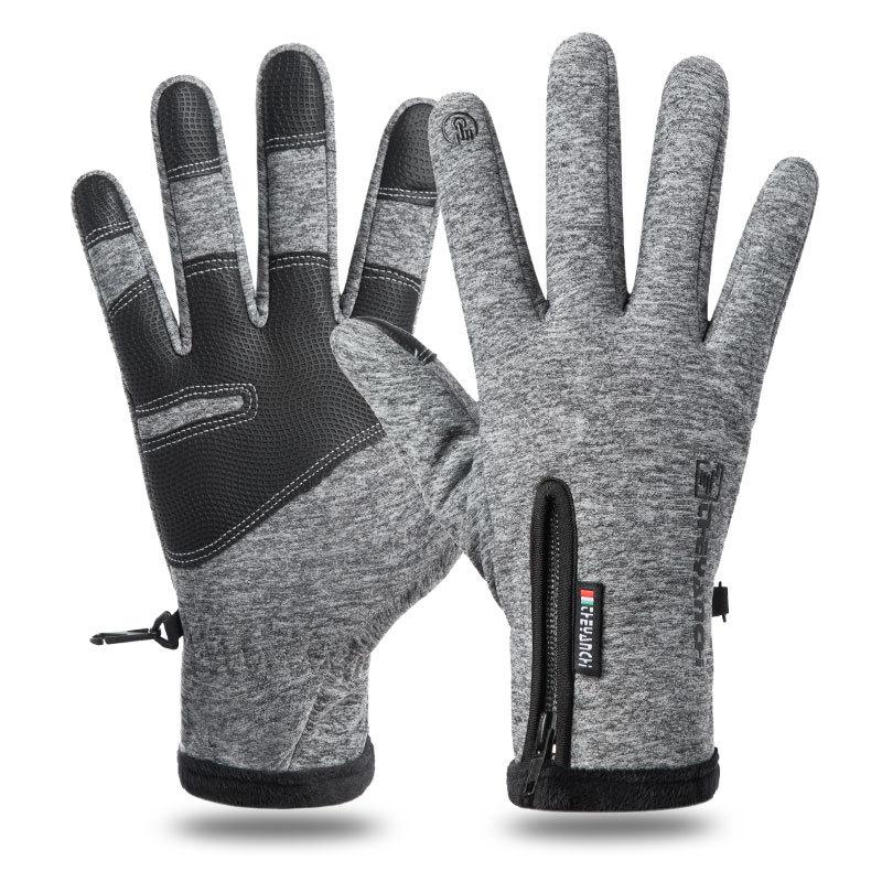2021 Winter Gloves Riding Ski Gloves Winter Zipper Touch Screen Wind Protection Warm Waterproof Sports Plus Velvet Climbing