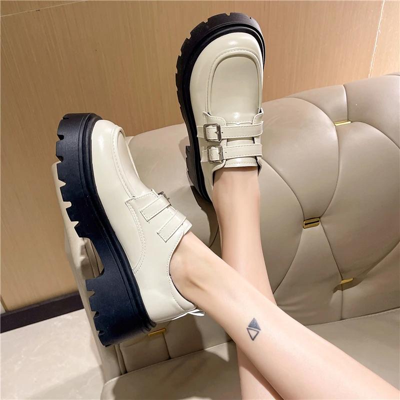 Fashion 2024 Autumn Fashion Shoes for Women Platform Casual Woman Pumps British Style Oxfords Round Toe Female Footwear Preppy New Retro