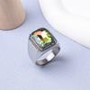 Men's/Women Multi-Gemstone Style High Quality Luxury Stainless Steel Ring Classic Trend Jewelry