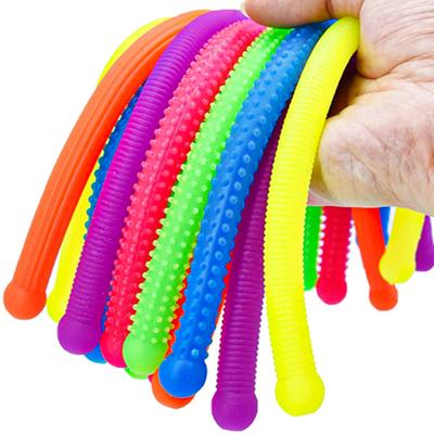 12PCS Fideos Fidget Texturizados Cuerdas Elásticas Juguetes Sensoriales para Niños Alivio del Estrés Regalos Premios para el Aula Favores para Fiesta de Cumpleaños