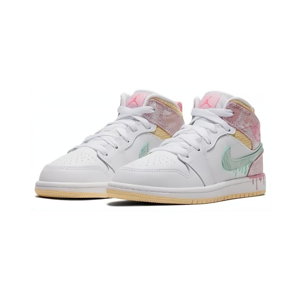 (PS) Air Jordan 1 Mid SE 'Ice Cream' Kids' DD1667-100