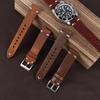 Vintage Genuine Leather Watch Band 19mm 20mm 22mm 24mm Brown Coffee Handmade Stitching Cowhide Strap Bracelet Watch Accessories