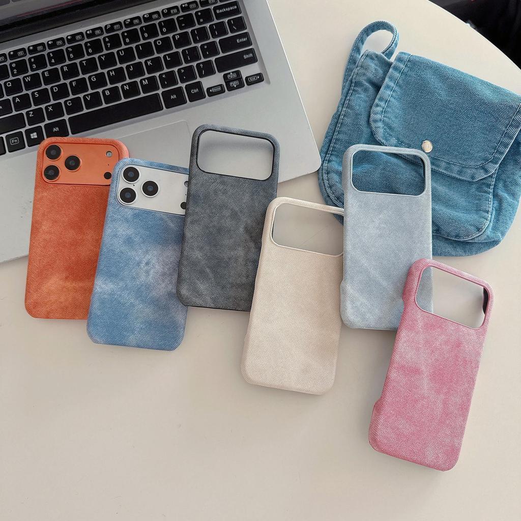 Denim Texture Fabric iPhone 17 Pro Max Case, Fits 16 Pro, Premium Feel Hard Case for iPhone 15.