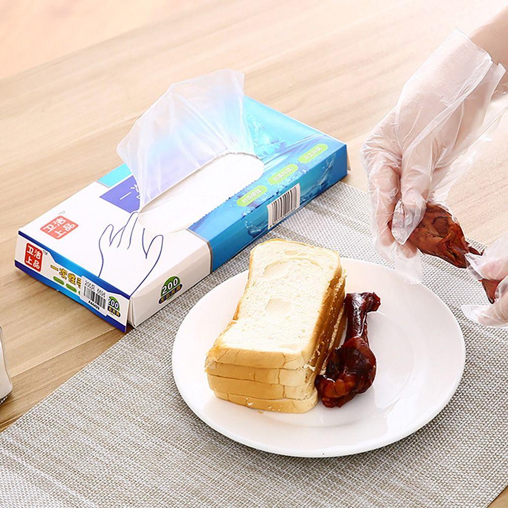 100Pcs/box Thickened TPE Cleaning Gloves Transparent Latex Free Gloves  For Household Market