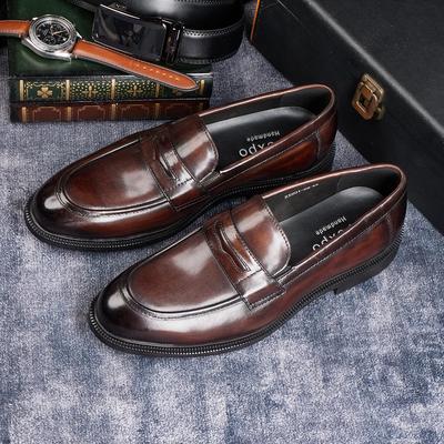 Scarpe Formali da Uomo in Pelle alla Moda Stile Britannico Oxford Loafer Punta Tonda Traspiranti Antiscivolo Scarpe Casual da Ufficio Matrimonio