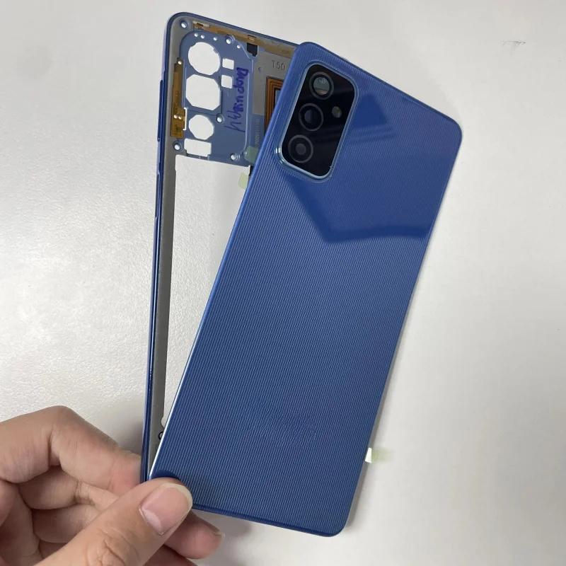 Full Housing Case Middle Frame Battery Back Cover Rear with Camera Lens Repair Parts For Samsung Galaxy M52 5G M526