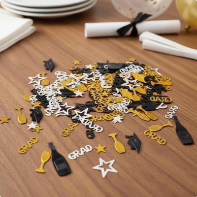 800 Pieces Class of Decorations Assortment Graduation Themed Sequins Glitter Finish