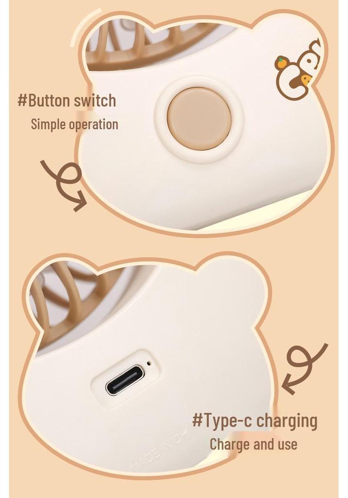 Capybara USB Portable Dorm Fan: Cute, Compact, Child-Friendly Tabletop Fan