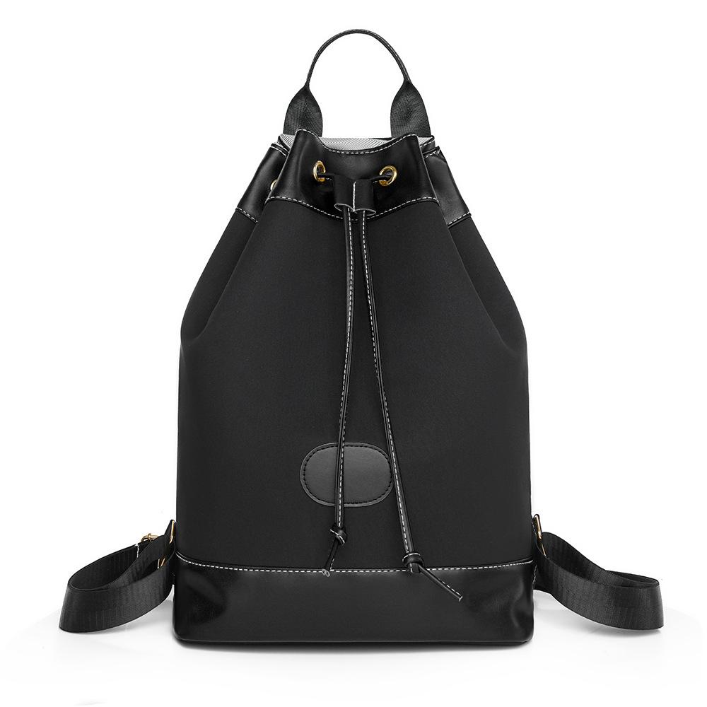 

Женская сумка-ведро на шнурке, рюкзак большой емкости, сумка на плечо с цветными блоками чёрный