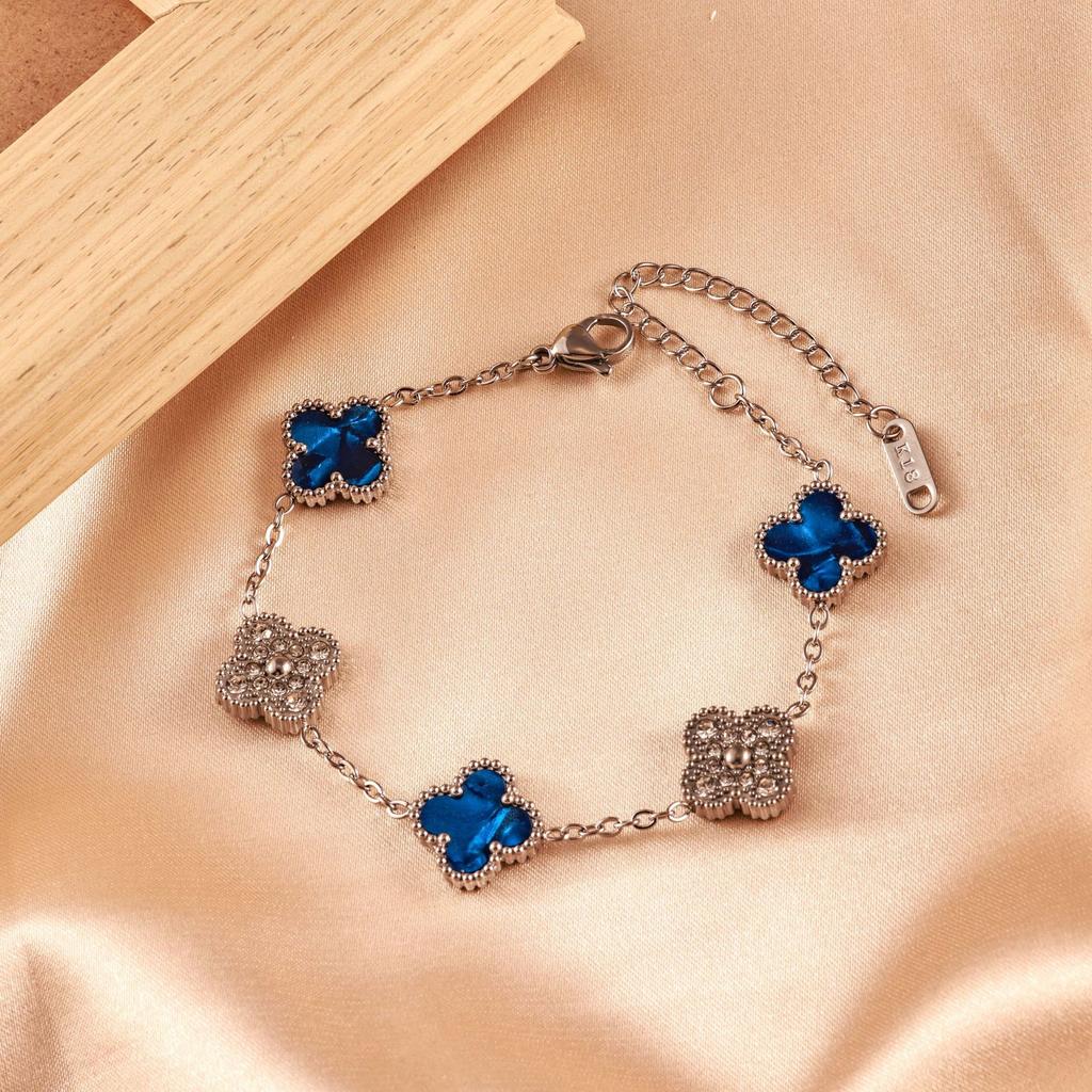 Four-leaf Clover Bracelet - Women's Luxury 18k Gold Plated Sparkling Bracelet