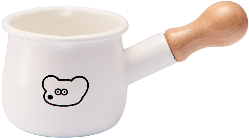 

Toyo Horo ANDY THE MOUSE Enamel Chip Milk Pan, White, Size: Body: Approx. W19.5 x D10.3 x H8.8 x Depth 8.8 cm, AMJ-2303