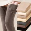 Women Winter Solid Color Leg Warmers Warm Knee High Socks Knitted Foot Cover Crochet Winter Thigh High Sock Boot Cuff Long Socks