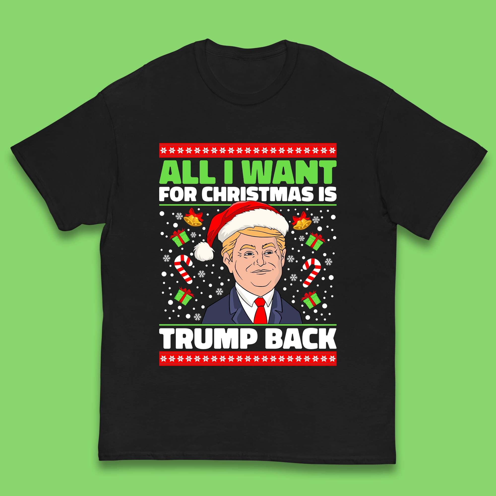 Trump Back Christmas Kids T-Shirt 120