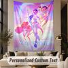 Custom Text Tapestry Kpop Demon Hunters Print Wall Tapestry Indoor Living Room Wall Decor