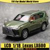LCD 1:18 Lexus LX600 Alloy Car Model SUV Static Decoration Holiday Gift Collection Metal Material