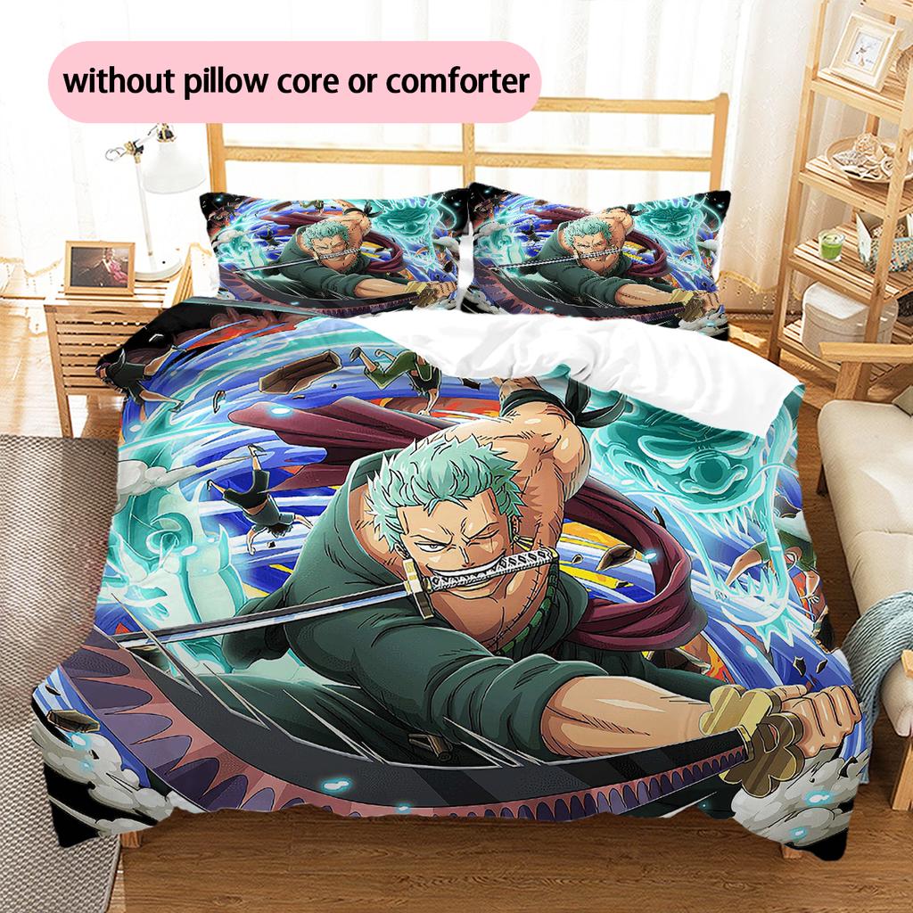 Cartoon-Muster Bettwäsche Steppbett-Set Bettbezug Kissenbezug Heimdekoration Geburtstagsgeschenk (1 Bettbezug + 2 Kissenbezüge, ohne Füllung)