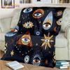 Bule Evil Eye Blanket Hamsa Hand Psychedelic Blanket for Travel Bedding Chair Adult Lightweight Bohemian Style Blanket Tapestry