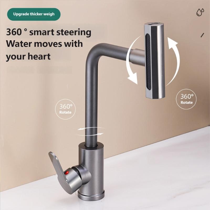 Spatter Proof Water Saving Kitchen Tap 360 Swivels Sink Basins Faucet Quick Installation Single Handle Sink Faucet