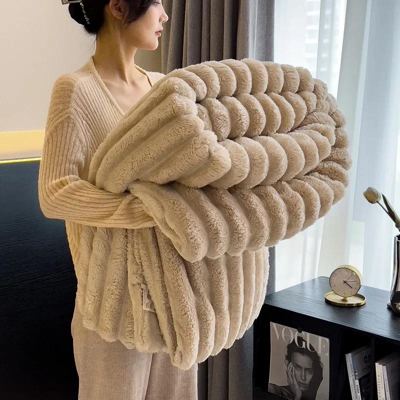 Sage Green Throw Blanket for Couch Thick Warm and Breathable Ribbed Fleece Throw Blanket for Couch Bed Sofa Picnic Blanket