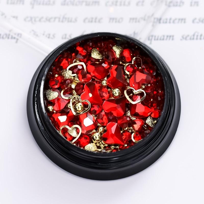 Valentine's Day Nail Charms Studs Nail Rhinestones Gems Luxury Nail Art Rhinestones Craft Diamonds Crystal Jewels Stones