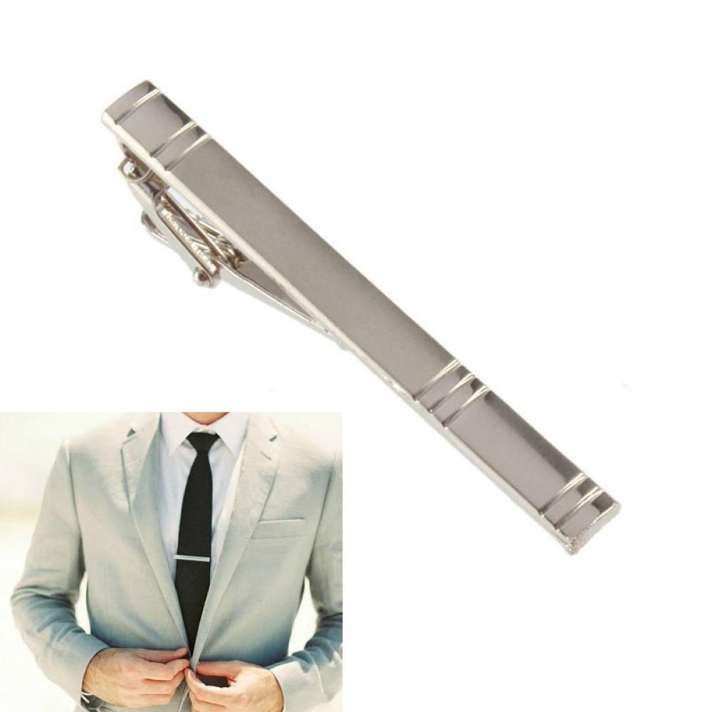 

Men Metal Alloy Silver Necktie Clips Clasp Tie Pins