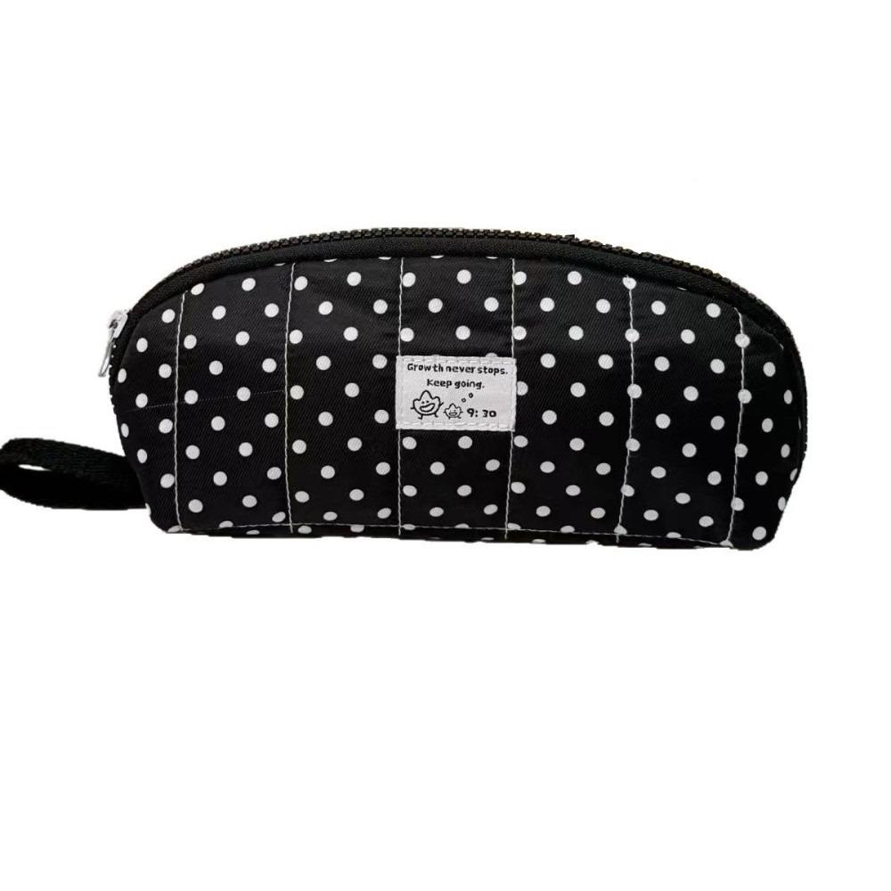 Portable Polka Dot Print Pencil Case Multi-Layer Large Capacity Pencil Pouch Handheld Shell Shaped Stationery Organizer Gift