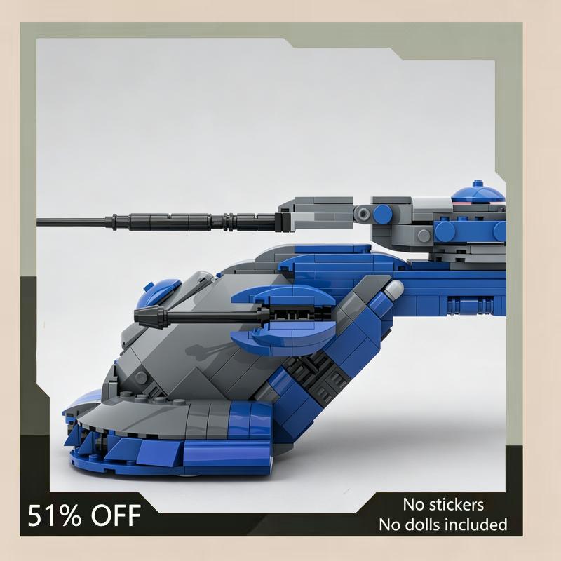 606PCS Blue Battle Tank Sci-Fi Armor MOC Building Blocks Vehicle DIY Assembly Creative Puzzle Gift