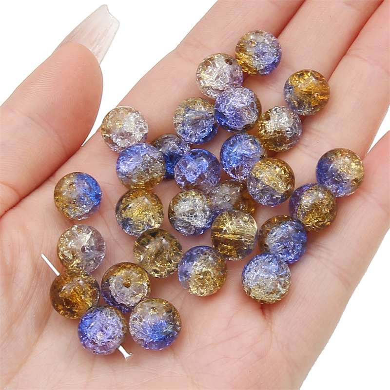 8-14mm Whtie and Random Mixed Crackle Acrylic Beads Spacer Ball Beads for DIY Bracelet Fashion