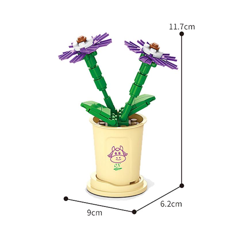 Girls Series Flowers Roses Bouquet Building Blocks Potted Plant Model  Valentine Gift Art Floral Arranges DIY Creative Sets