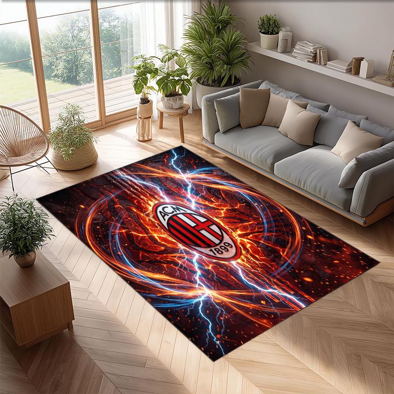 AC Mailand Bedruckter Flanell Teppich Rutschfest Weicher Polyester Boden Teppich Indoor Dekor Matte für Schlafzimmer Wohnzimmer Sofa Spielzimmer Heimdekoration