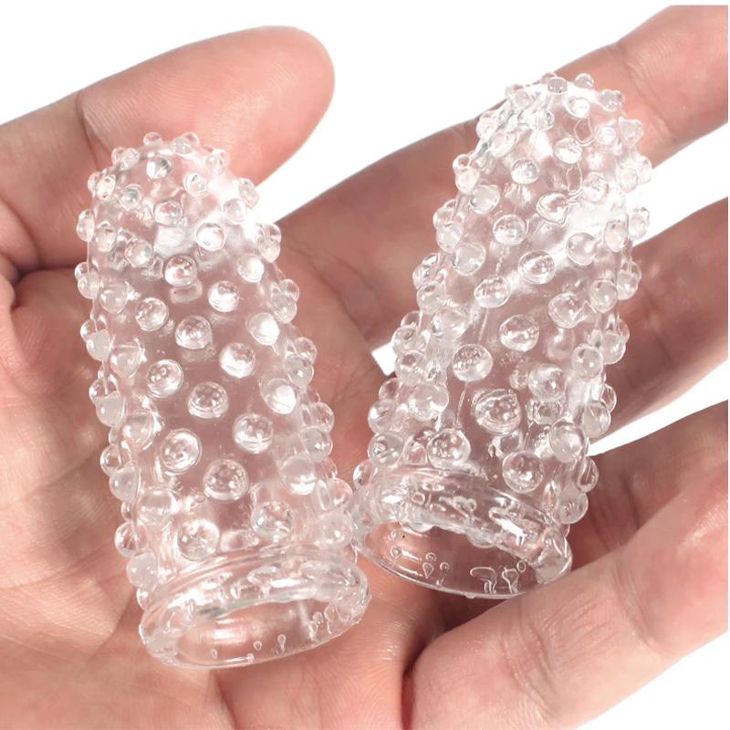 Masturbare cu degete 2 bucăți stimulator erotic pentru clitoris Masturbare feminină punct G Prezervative pentru masaj anal Jucării sexuale pentru cupluri