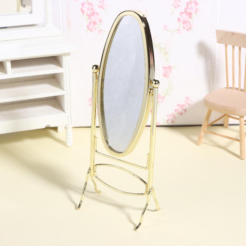 Miniature Dollhouse Dressing Mirror 112 Scale Vertical Mirror Home Decor for Kids Playhouse Room Accessory Realistic Replica