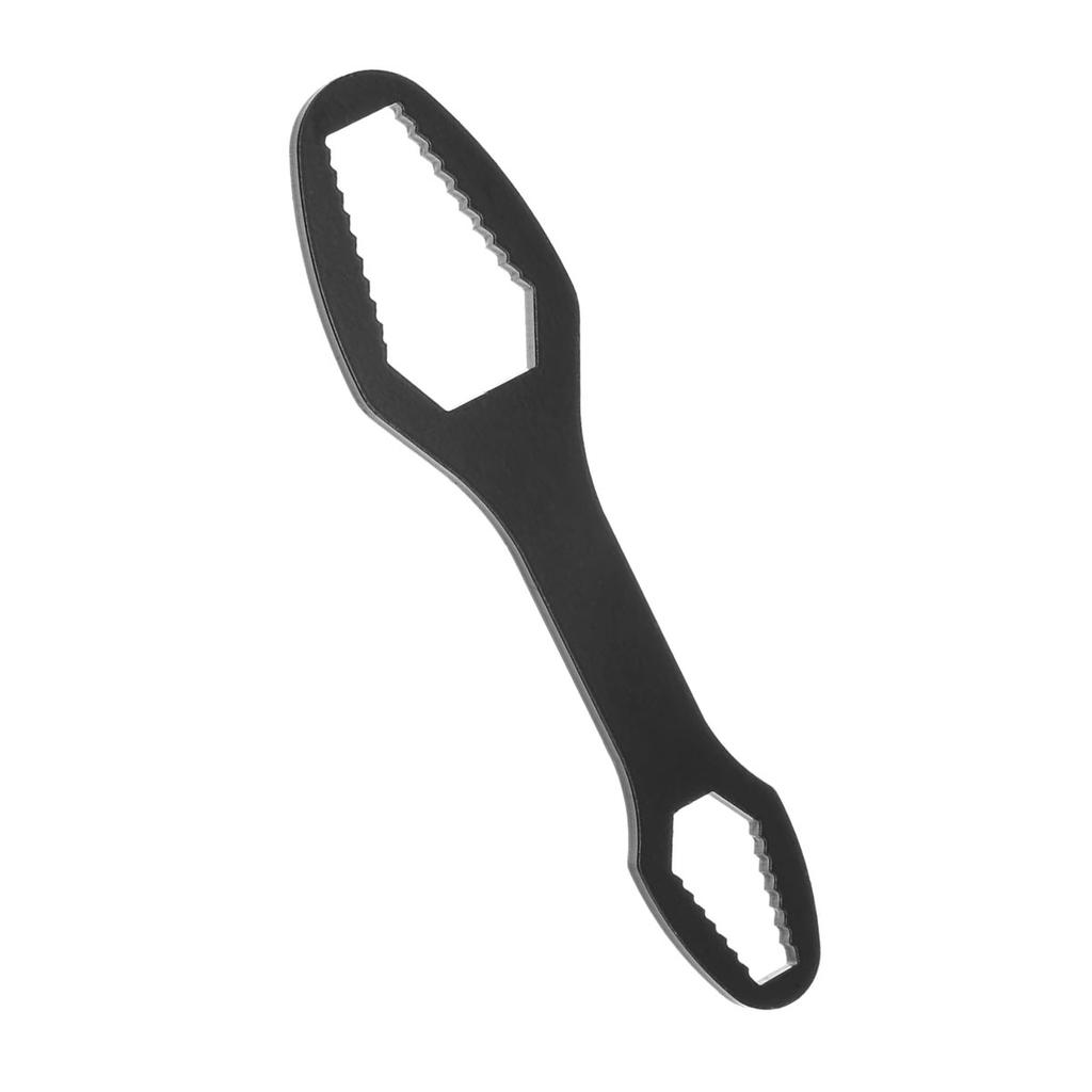 Multi Functional Dual Head 8-24mm Universal Torx Wrench, Double-ended Self-tightening Adjustable Wrench Tools,Black and Silvery