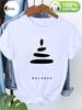 BALANCE Minimalist Balanced Stone Printed T-shirt Loose Short Sleeve High Minimalist Wind Ladies Casual Top
