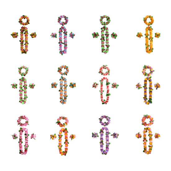 Practical Vibrant Colors Breathable Party Favors Holiday Wedding Beach Birthday Decorations Lei Kit for Beach Hawaiian Bracelets CDN