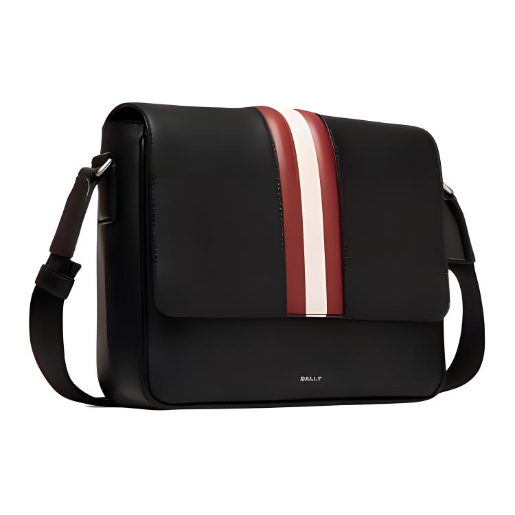 Bally Logo Print Adjustable Shoulder Strap Leather Messenger Bag Men Bags Multicolor 6310493