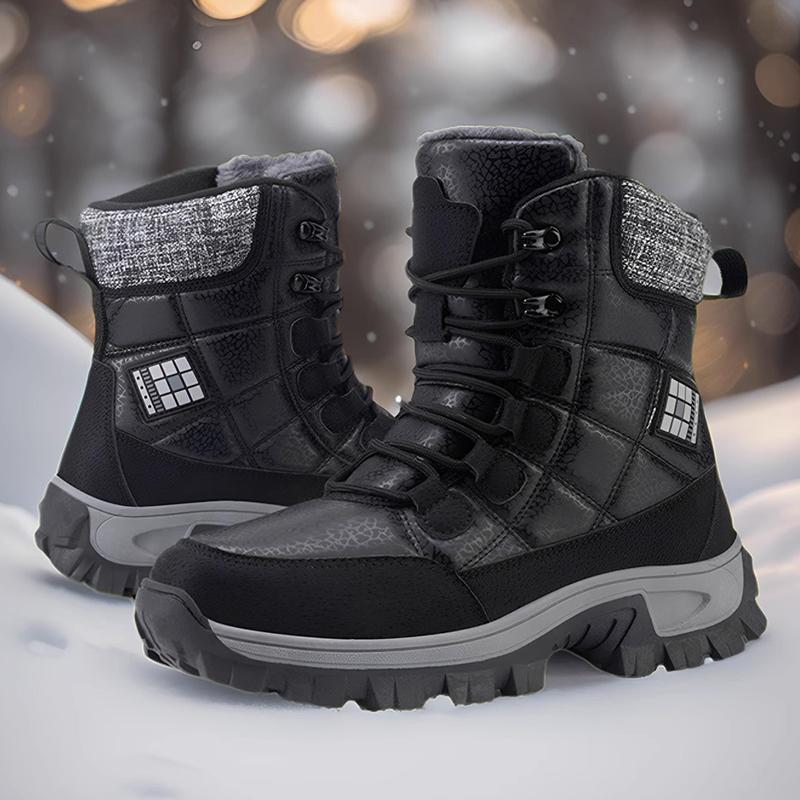Tall cotton boots winter boots high top thickened velvet cotton shoes outdoor mountaineering snow boots